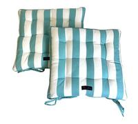 Ragged Rose Showerproof Striped Garden Chair Seat Pads, Duck Egg Blue