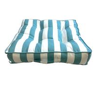 Ragged Rose Striped Green and White Showerproof Garden Seat Cushions (Duck egg blue)
