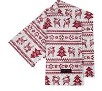 Ragged Rose Tea Towels for Kitchen - 50 cm x 70 cm Pair of Kitchen Cloths for Drying Dishes, Wiping Countertops, & Handling Pots - Machine Washable & Durable - Red Christmas Nordic, Pack of 2