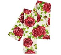 Ragged Rose Tea Towels for Kitchen - 50 cm x 70 cm Pair of Kitchen Cloths for Drying Dishes, Wiping Countertops, & Handling Pots - Machine Washable & Durable - Pink Rose, Pack of 2