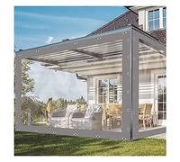 RAGGZZ Outdoor Curtain, Transparent Tarpaulin, Clear Tarpaulin, Glass Tarpaulin With Metal Grommets, Protects Against Water, For Gazebo, Pergola, Customizable (Size : 4x3m)