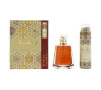 Raghba by Lattafa for Unisex - 2 Pc Gift Set 3.4oz EDP Spray, 1.7oz Perfumed Spray