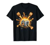 Raging Breakfast Toaster Cartoon Kitchen Explosion T-Shirt