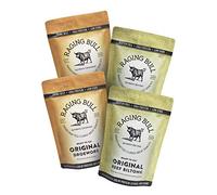 Raging Bull 1kg Biltong and Droewors Combo - 2 x 250g Original Beef Biltong & 2 x 250g Original Beef Droewors - High Protein Snacks - Grass Fed Beef Drowers - Low Carb Keto Snacks - Beef Sticks