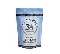 Raging Bull 250g Teriyaki Biltong - Authentic South African Gluten Free Biltong - High Protein Snacks - Grass Fed Beef Biltong - Low Carb Keto Snacks - Natural Carnivore Meat Snacks