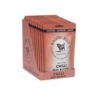 Raging Bull 280g Chilli Beef Biltong - 10 x 28g Pack - High Protein Snacks - Grass Fed Beef Biltong - Low Carb Keto - MSG Free Carnivore Snacks - Natural Meat Low Calorie