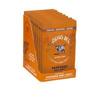 Raging Bull 280g Peppered Beef Jerky - 10 x 28g Pack - High Protein Snacks - Grass Fed Beef Jerky - Low Carb Keto Snacks - MSG Free Carnivore Snacks - Jerky Gift Set - Natural Meat Snacks