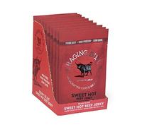 Raging Bull 280g Sweet Hot Beef Jerky - 10 x 28g Pack - High Protein Snacks - Grass Fed Beef Jerky - Low Carb Keto Snacks - MSG Free Carnivore Snacks - Jerky Gift Set - Natural Meat Snacks