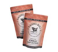Raging Bull 500g Chilli Beef Biltong Pack - 2 x 250g Pack - High Protein Snacks - Grass Fed Beef Biltong - Low Carb Keto Snacks - MSG Free Carnivore Snacks - Natural Meat Low Calorie Snacks