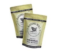 Raging Bull 500g Original Biltong Pack - 2 x 250g Pack - High Protein Snacks - Grass Fed Beef Biltong - Low Carb Keto Snacks - MSG Free Carnivore Snacks - Natural Meat Low Calorie Snacks
