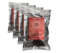Raging Bull Beef Chilli Bites - 250g - Authentic South African Beef Bites - High Protein Snacks - Grass Fed Beef Chilli Bites - Dried Meat Bites - Low Carb Natural Carnivore Meat Snack (Pack of 4)