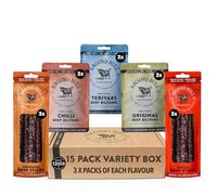 Raging Bull Beef Snack 15 Pack Combo - Beef Biltong & Droewors Set - High Protein Snacks - Droewor & Biltong Box Mix Pack - Grass Fed Beef Biltong - Low Carb Keto Snacks - Carnivore Meat Snacks