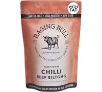 Raging Bull FATTY Chilli Beef Biltong - 250g - Authentic South African Gluten Free Biltong - High Protein Snacks - MSG Free Grass Fed Beef - South African Biltongs - Low Carb Carnivore Snack