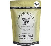 Raging Bull FATTY Original Beef Biltong - 250g - Authentic South African Gluten Free Biltong - High Protein Snacks - MSG Free Grass Fed Beef Biltong - South African Biltong - Low Carb Carnivore Snack
