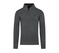 Raging Bull Mens Classic Knitted Cashmere Blend Quarter Zip Jumper - Charcoal - Charcoal - 6XL