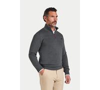 Raging Bull Mens Classic Knitted Cashmere Blend Quarter Zip Jumper (L) (Charcoal)