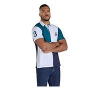 Raging Bull Mens Harlequin Cut and Sew Panel Rugby Polo Shirt - Teal - S - Teal - 100% Mixed