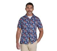Raging Bull Mens Hawaii Floral Poplin Short-Sleeved Shirt - Navy - M - Navy - 100% Mixed