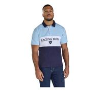 Raging Bull Mens Pique Cut and Sew Panel Rugby Polo Shirt - Navy - L - Navy - 100% Cotton