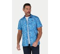 Raging Bull Men's Short Sleeve Bali Palm Linen Shirt in Light Blue | Size: Small raging bull Light Blue S