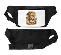 Raging Clock on Fire Illustration Unisex Waist Bag Black