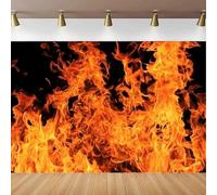 Raging Fire Photography Backdrop Flame Passion Black Background Poster Campfire Activities Birthday Party Decor Banner 300x200CM