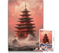 Raging Sea Shrine Puzzles for Teenagers 1000 Piece Educational Mental Focus Game Heartwarming Special Present Idea Size 38x52cm