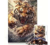 Raging Tiger 1000-piece Puzzle for Teenagers Mind Exercise Toy Mind Calm Design Assembly Cherished Gift (50x75cm)