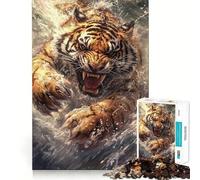 Raging Tiger 1000-piece Puzzle for Teenagers Mind Exercise Toy Mind Calm Design Assembly Cherished Gift (50x75cm)