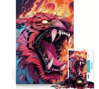 Raging Tiger Hard Jigsaw Puzzle for Adults 1000 Pieces Pure Logic Toy Home Activity Clean Cut Lovely Gift (38x52cm)