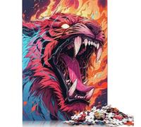 Raging Tiger Jigsaw Puzzles Puzzles for Adults Kids. 1000 Pieces Impossible Challenge Toy Educational Game Home Decoration for Educational Games Gifts 1000pcs (75x50cm)