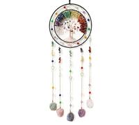 RAGKUU Crystal Tree of Life Dream Catchers with Stone Pendant Colorful Dream Catcher Wall Decor Handmade Dreamcatcher Wall Hanging Ornament for Bedroom Living Room Home Decor