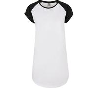 Urban Classics Women's Contrast Raglan Tee Dress Casual, White/Black, S