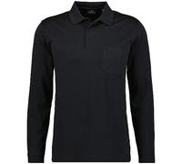 RAGMAN Men's Long-Sleeved Poloshirt Soft Knit - black - 4XL