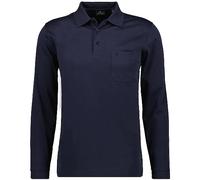 RAGMAN Men's Long-Sleeved Poloshirt Soft Knit - blue -
