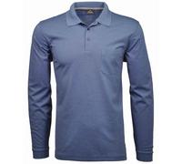 RAGMAN Men's Long-Sleeved Poloshirt Soft Knit - blue -