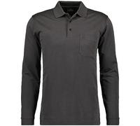 RAGMAN Men's Long-Sleeved Poloshirt Soft Knit - grey -