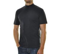 Ragman Men's Short Sleeve T-Shirt with Banded Collar - blue -