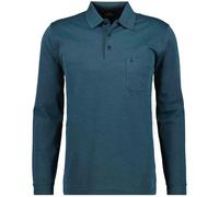 RAGMAN Men's soft knit polo with breast pocket, long sleeve M, dark green-357
