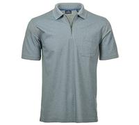 Ragman Men's Softknit Polo Shirt with Zip, Charcoal, XL