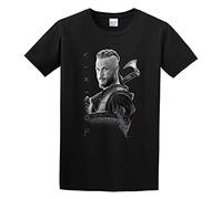 Ragnar Lothbrok T-Shirt Funny Top Graphic Tee for Men T-Shirt Black L