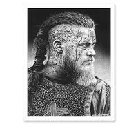 Ragnar Vikings Warrior Wayne Maguire Art Print Framed Poster Wall Decor 12x16 inch