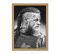 Ragnar Vikings Warrior Wayne Maguire Artwork Framed Wall Art Print 18X24 Inch