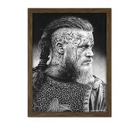 Ragnar Vikings Warrior Wayne Maguire Artwork Framed Wall Art Print 18X24 Inch
