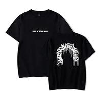 Rag'n'Bone Man Merch T-Shirt Unisex Printed Cotton T- Shirts Oversized Loose Short Sleeve for Men Women XS~4XL-Black||4X_l