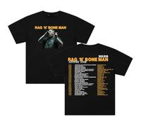 Rag'n'Bone Man T-Shirt 2025 Summer Tour Crewneck Short Sleeve Cotton Tee Women Men Streetwear Tops (4XL,Black)