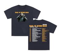 Rag'n'Bone Man T-Shirt 2025 Summer Tour Crewneck Short Sleeve Cotton Tee Women Men Streetwear Tops (4XL,Navy)