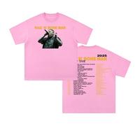Rag'n'Bone Man T-Shirt 2025 Summer Tour Crewneck Short Sleeve Cotton Tee Women Men Streetwear Tops (L,Pink)