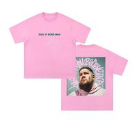 Rag'n'Bone Man What Do You Believe in Album Photo T-Shirt Short Sleeve Cotton Tee Women Men Streetwear Tops (L,Pink)