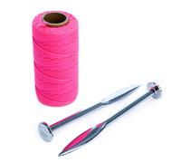 Ragni Pair of Solid Forge Line Pins & 76m Hi-Vis Yellow Nylon Braided Brick Line